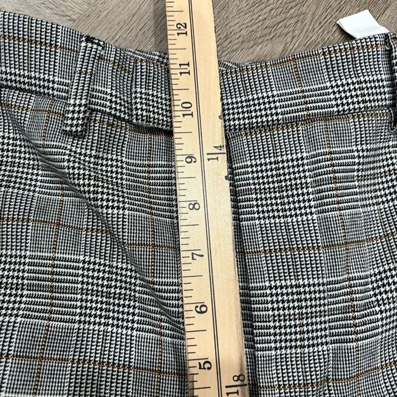 Zara Black Tan Houndstooth Plaid Trousers Cropped Ankle Pants Size 6 - Picture 9 of 10